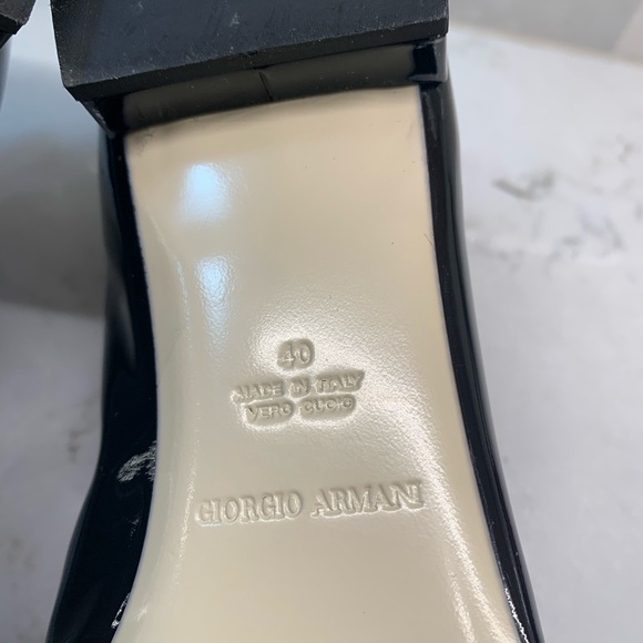 Giorgio Armani Black Patent Leather Tux Boots Size 40 9.5 - Picture 6 of 8